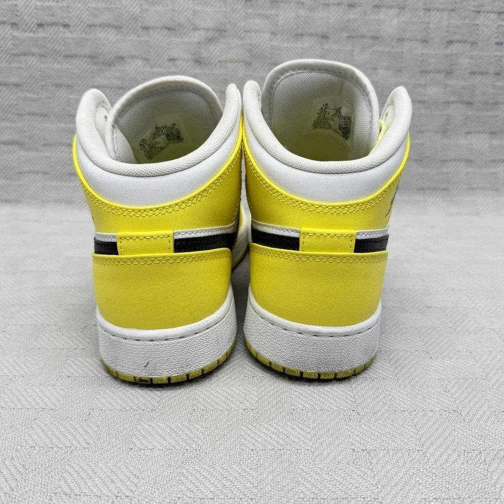 Nike Air Jordan 1 Mid SE GS Rose Patch‎ Dynamic Yellow Kids Size 4.5Y AV5174-700